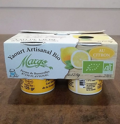 Yaourt fermier bio citron x 4
